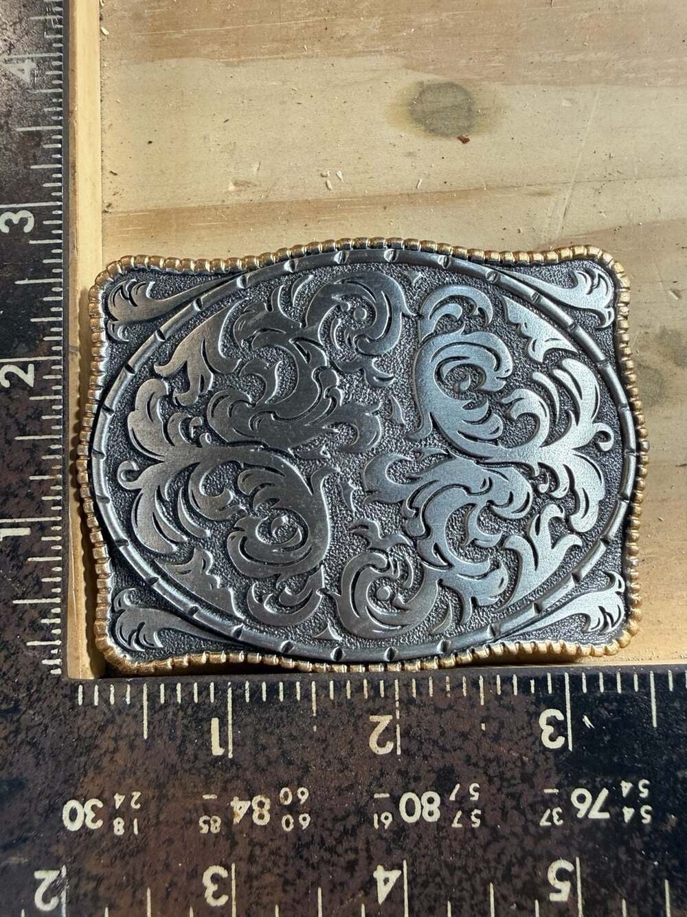 Storming Silver Marlboro Promotional Western Ornate Floral Scroll Belt Buckle